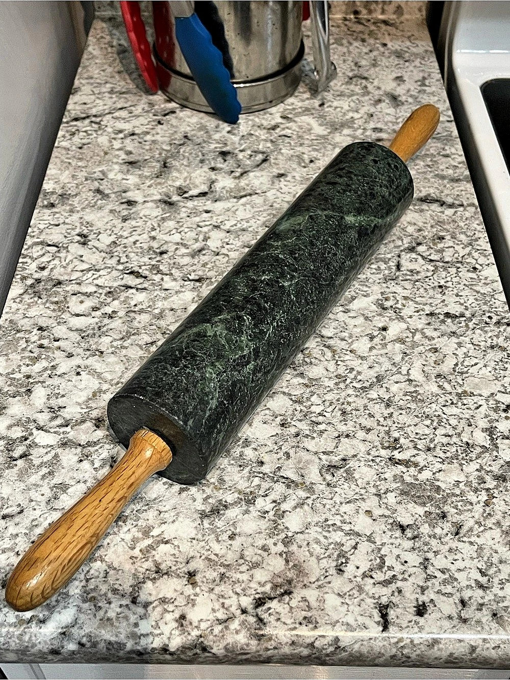 Green Marble Rolling Pin